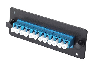 Комплект планка Q-SLOT с 6 адаптерами дуплекс LC OS2, монтажные шнуры, КДЗС