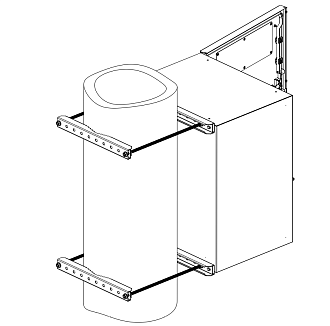 Комплект крепления на столб усиленный, нагрузка 150 кг, серый