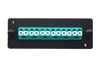 Планка Q-SLOT с 6 адаптерами дуплекс LC OM3