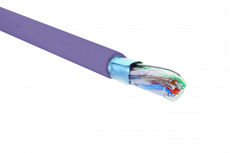 Кабель категории 5e, F/UTP, 4 пары, 24 AWG, нг(А)-LSLTx, внутренней прокладки, фиолетовый, катушка в коробке 305 м