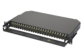 Оптическая панель серии 47C-24, 19'' 1U фиксированная, корпус на 24 адаптера, 4 дуплекс SC адаптера, OM2