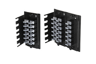 Планка Q-SLOT с 12 адаптерами MPO, KeyUP/KeyDOWN, черные