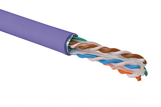 Кабель категории 6A, U/UTP, 4 пары, нг(А)-LSLTx, внутренней прокладки, фиолетовый, катушка 500 м