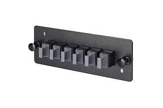 Планка Q-SLOT с 6 адаптерами MPO, KeyUP/KeyDOWN, черные