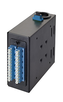 Панель на DIN-рейку Q-SLOT MPO, 24 × LC — 1 × 24 MPO, фиксированные, OS2