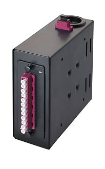 Панель на DIN-рейку Q-SLOT MPO, 12 × LC — 1 × 12 MPO, фиксированные, OM4