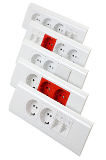 Рамка горизонтальная французский стандарт 8 модулей 45 × 22,5 мм, белый