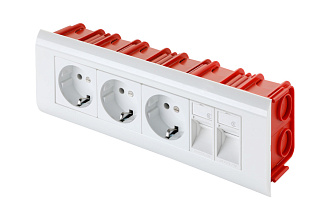 Рамка горизонтальная французский стандарт 8 модулей 45 × 22,5 мм, белый