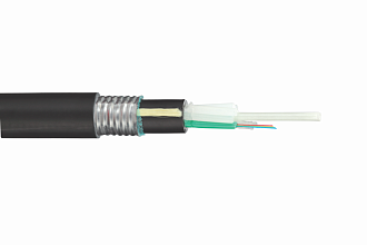 Модульный волоконно-оптический кабель L04 внешний, 48x9/125 OS2 ПЭ, центральный силовой элемент, бронированный стальной гофрированной лентой, водоблокированный, буфер 250 мкм, 2700 Н, черный