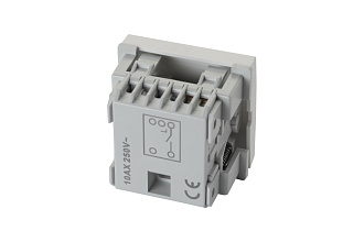 Кнопочный выключатель одноклавишный 45 × 45 мм 10 A – 250 В, белый