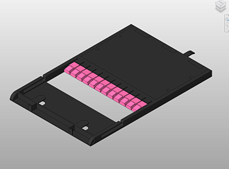 Кассетный модуль слотовый серии HD 47M-30, 24 × LC OM4, КДЗС, сплайс-кассета на 24 соединения, черный