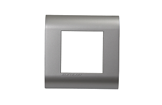 Рамка, французский стандарт 2 модуля 45 × 22,5 мм, серебристый