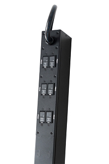 Блок распределения питания измерительный PRO вертикальный 0U, 32/400 (3 фазы), 30 C13 + 12 C19, IEC 309 32 A 3P+N+PE, шнур 3 метра