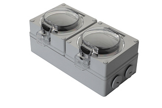 Коробка Industrial IP65, 4 модуля 45 × 22,5 мм, серый