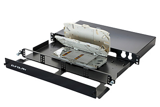 Панель 19'' Q-SLOT, 1U, выдвижная, 4 слота, корпус, поддерживающий организатор