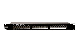 Коммутационная панель 19" моноблочная, категория 5e, FTP, 1U, 24 порта, черный