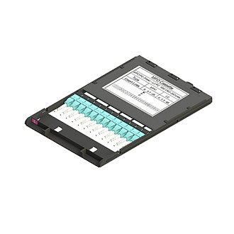 Кассетный модуль слотовый серии HD 47M-30, 24 × LC OM3, КДЗС, сплайс-кассета на 24 соединения, черный