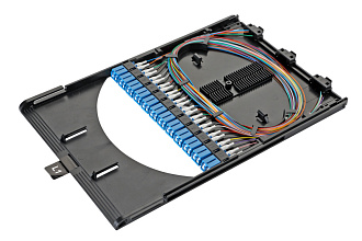 Кассетный модуль слотовый серии HD 47M-30, 24 × LC OS2, КДЗС, сплайс-кассета на 24 соединения, черный