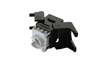 Модуль UTP категории 6 keystone, безынструментальный, со шторкой, черный