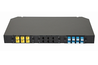 Комплект планка Q-SLOT с 8 адаптерами дуплекс LC OS2, монтажные шнуры, КДЗС