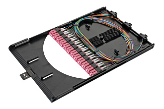 Кассетный модуль слотовый серии HD 47M-30, 24 × LC OM4, КДЗС, сплайс-кассета на 24 соединения, черный
