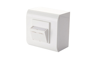 Коробка для рамок французский стандарт 2 модуля 45 × 22,5 мм, белый