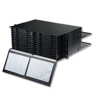 Кассетный модуль слотовый серии HD 47M-30, 24 × LC OS2, КДЗС, сплайс-кассета на 24 соединения, черный