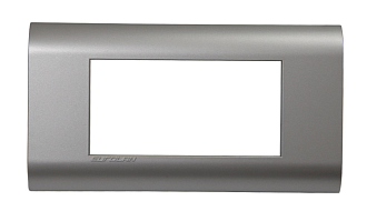 Рамка французский стандарт 4 модуля 45 × 22,5 мм, серебристый