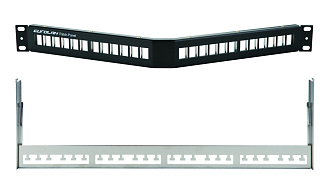 Коммутационная угловая панель 19” наборная, FTP, 1U, 24 порта, черный