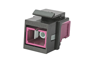 Модуль keystone с оптическим адаптером симплекс SC, OM4, форм-фактор keystone черный, адаптер пурпурный