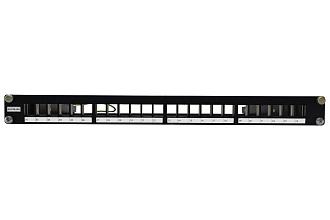 Выдвижная коммутационная панель 19” наборная, UTP/FTP, 1U, 24 порта, черный