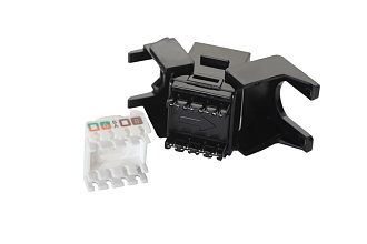 Модуль UTP категории 6 keystone, безынструментальный, со шторкой, черный