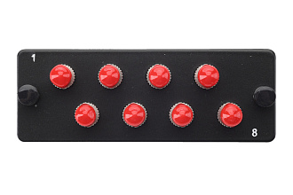 Планка Q-SLOT с 8 адаптерами симплекс ST OS2