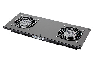 Модуль вентиляторный потолочный, 2 вентилятора, термореле, 3 положения, черный