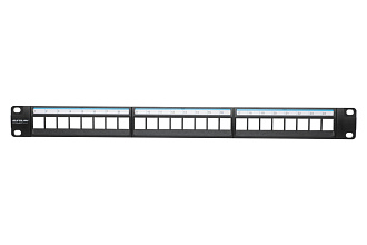 Коммутационная панель 19” наборная, UTP, 1U, 24 порта, черный