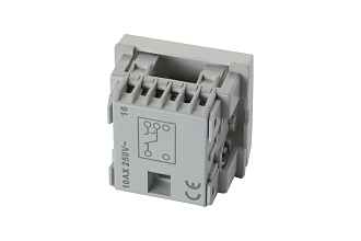 Переключатель на два направления одноклавишный 45 × 45 мм 10 A – 250 В, белый