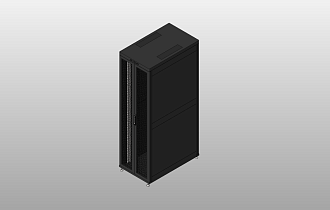 Шкаф Rackcenter D9000 42U 750 × 1000, передняя дверь перфорированная двустворчатая, задняя дверь перфорированная двустворчатая, черный