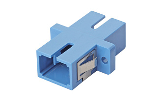 Оптический адаптер OS2, симплекс SC, с фланцами, синий