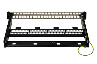 Выдвижная коммутационная панель 19” наборная, UTP/FTP, 1U, 48 портов, черный