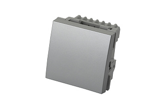 Выключатель одноклавишный 45 × 45 мм 10 A – 250 В, серебристый