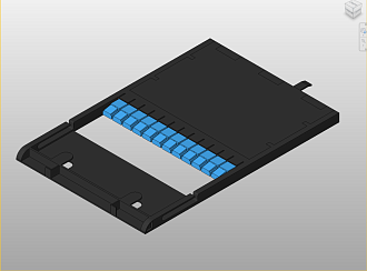 Кассетный модуль слотовый серии HD 47M-30, 24 × LC OS2, КДЗС, сплайс-кассета на 24 соединения, черный
