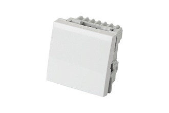 Кнопочный выключатель одноклавишный 45 × 45 мм 10 A – 250 В, белый