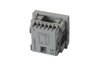 Выключатель одноклавишный 45 × 45 мм 10 A – 250 В, серебристый