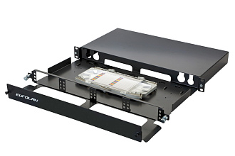 Панель 19'' Q-SLOT, 1U, выдвижная, 4 слота, корпус, поддерживающий организатор