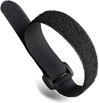 Стяжка Velcro с пластиковой пряжкой, 350 × 25 мм, черный, 10 шт.