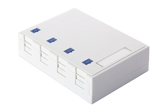 Настенная коробка 4-портовая со шторками, белый