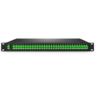 Оптическая панель, 19'' 1U фиксированная, PLC 1 × 32, 1 сплиттер, разъемы SC/APC