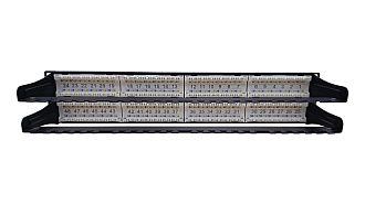 Коммутационная панель 19” моноблочная, категория 6, UTP, 2U, 48 портов, черный