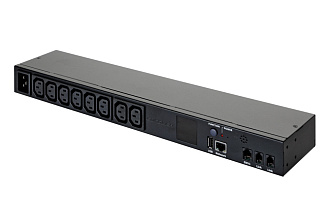 Блок распределения питания измерительный PRO 1U, 16/230 (1 фаза), 8 C13, C19-C20 16 A шнур 3 метра