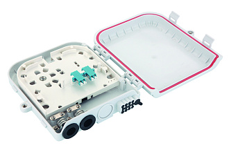 Бокс оптический настенный FTTx, IP65, 8 адаптеров, белый
